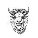 ram cartoon with 444 tattoo design idea