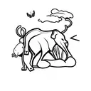 Kangaroo next to elephant tattoo design idea