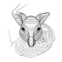Kangaroo next to elephant tattoo design idea
