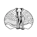 Kangaroo next to elephant tattoo design idea