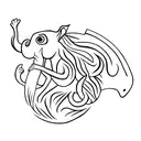 Kangaroo next to elephant tattoo design idea