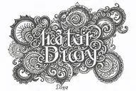 Matr pitr devo bhav in hindi text tattoo design idea