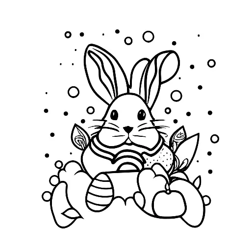 bunny oneline tattoo design idea