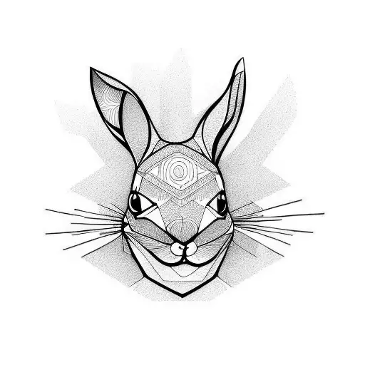 bunny oneline tattoo design idea