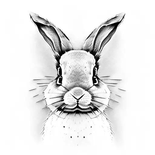 bunny oneline tattoo design idea