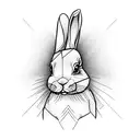 bunny oneline tattoo design idea