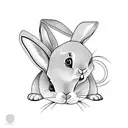 bunny oneline tattoo design idea