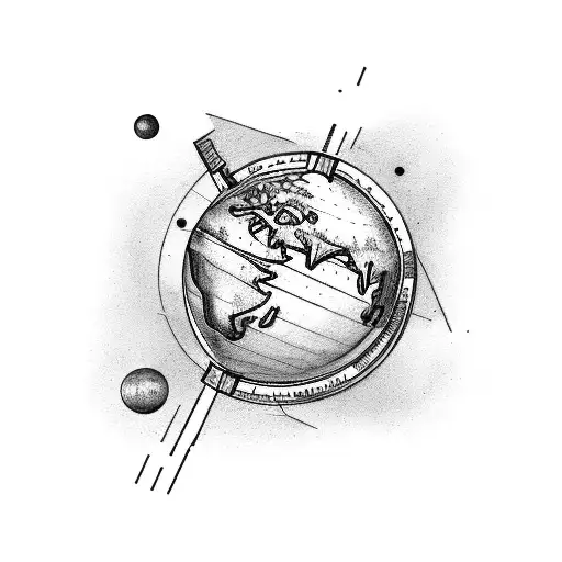 earth globe with the letter X tattoo design idea