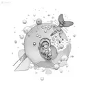 le petit prince boussole cerisier tattoo design idea