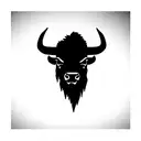 bison running into storm tattoo design idea