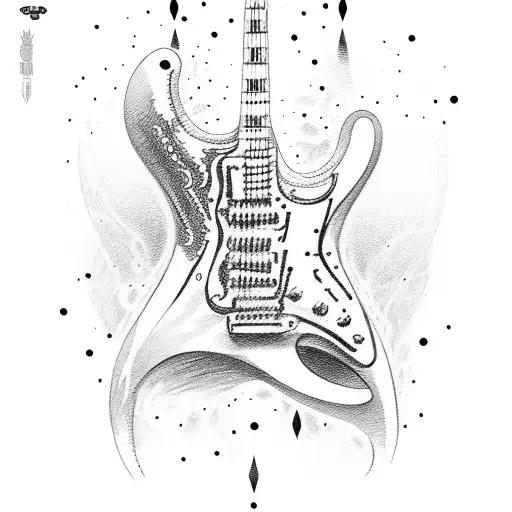 Guitar With Semikolon  tattoo design idea