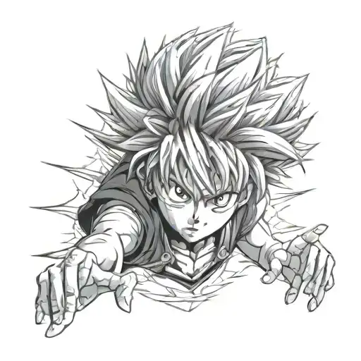 killua Hunter x hunter tattoo design idea