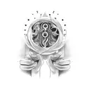 Words Orlæg and Wyrd on the fingers tattoo design idea