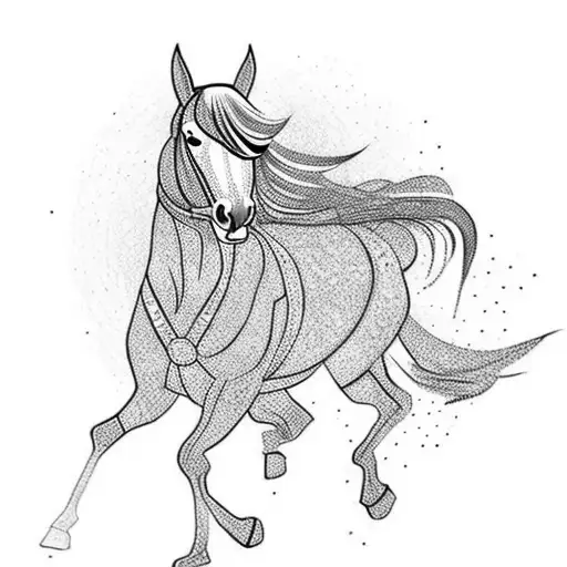 horse running made out of stars tattoo design idea
