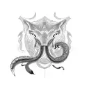 Combine a king cobra and a wolf  tattoo design idea