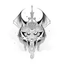 Combine a king cobra and a wolf  tattoo design idea