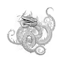 cobra and flowers  tattoo design idea