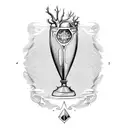 chalice, Hammer, tree tattoo design idea