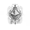 chalice, Hammer, tree tattoo design idea