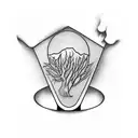 chalice, Hammer, tree tattoo design idea