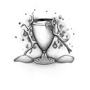 chalice, Hammer, tree tattoo design idea