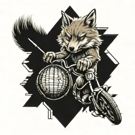 Shoulder tattoo referencing badminton. Pokemon, motorbikes, Dragonball, drums, wolf tattoo design idea