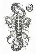 Scorpion with black flames and dark spots tattoo design idea