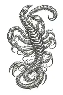 Scorpion with black flames and dark spots tattoo design idea