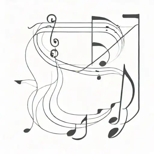 Music lover without music notes tattoo design idea