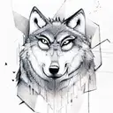 wolf in a rouses in teeth tattoo design idea