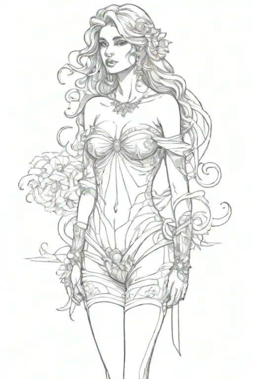 full body Aphrodite realistic sexy girl shoulder tattoo tattoo design idea