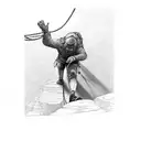 a person climbing courageously with the word "sympatheia" tattoo design idea