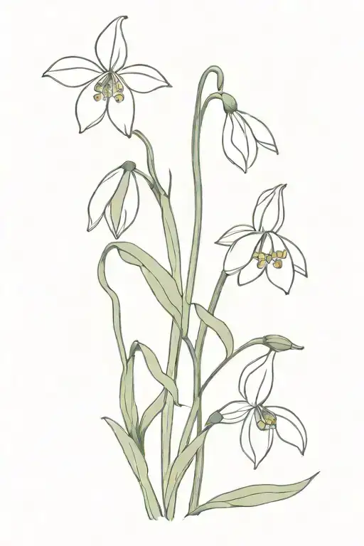 2 snowdrop flowers with a poppy  tattoo design idea