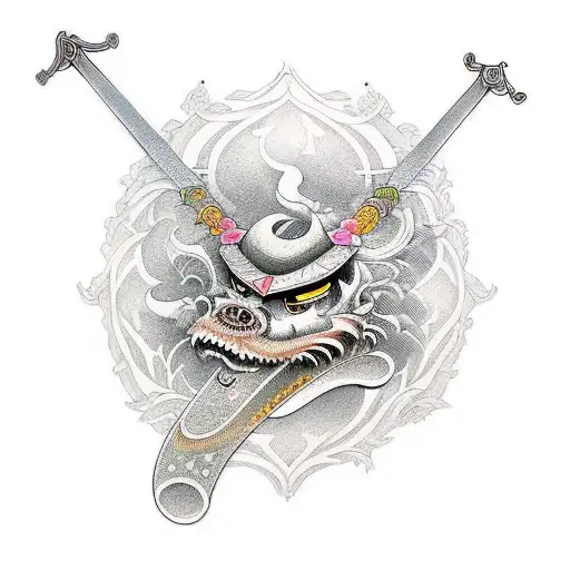 sword with the name Donté inscribed tattoo design idea