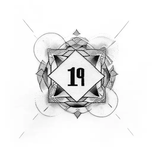 Incorporate the number 1 and number 8 in a unique and abstract way tattoo design idea