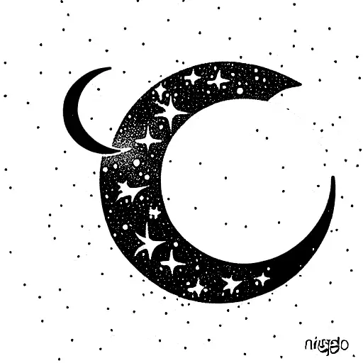 Virgo constellation with moon tattoo design idea