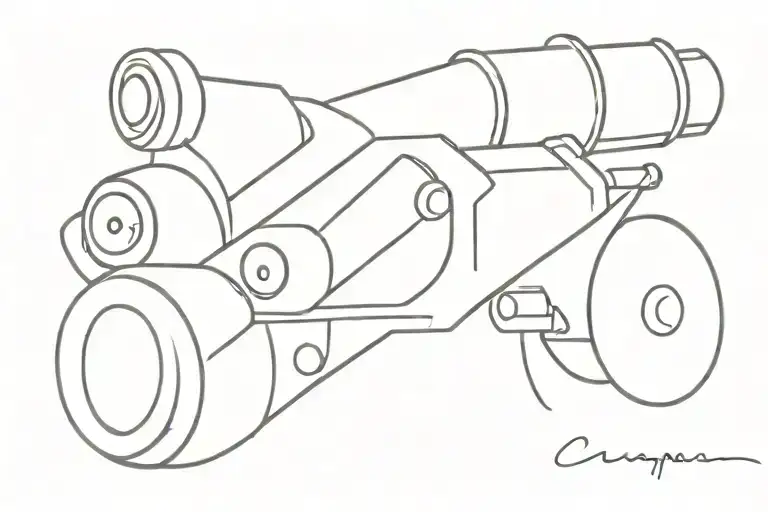 cannon tattoo design idea