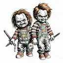 chucky and chuckie me vs me tattoo design idea
