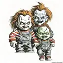 chucky and chuckie me vs me tattoo design idea