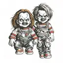 chucky and chuckie me vs me tattoo design idea