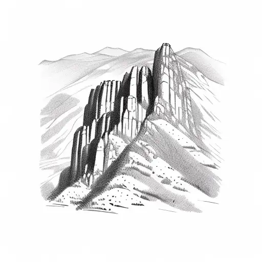 Seneca Rocks mountain  tattoo design idea