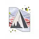 Seneca Rocks mountain in West Virginia within two triangles  tattoo design idea