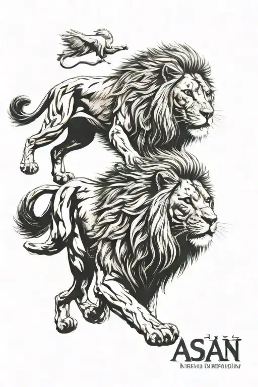 Aslan and Galatasaray SK tattoo design idea