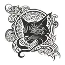 RedCrazyCat tattoo design idea