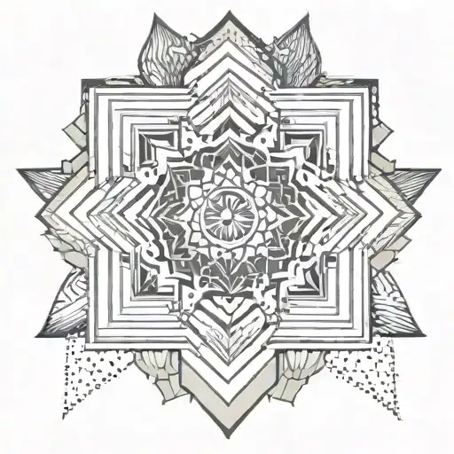 A geometric mandala design incorporating elements of insurance paperwork, representing the client's occupation as an insurance agent and their love for mandalas tattoo design idea
