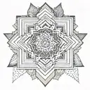 A geometric mandala design incorporating elements of insurance paperwork, representing the client's occupation as an insurance agent and their love for mandalas tattoo design idea