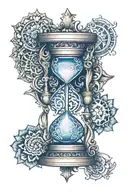 hourglass with a mandala design incorporating tattoo design idea