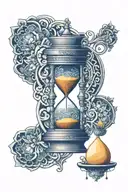 hourglass with a mandala design incorporating tattoo design idea