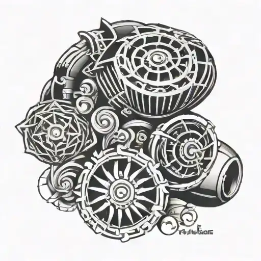 Maori, jet engine tattoo design idea