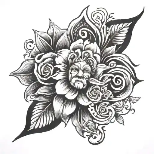 A symbolic sleeve tattoo for a women  representing family importance, mom, realtor, nurse, and follower of Jesus tattoo design idea